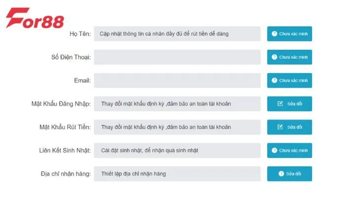 Điều khoản sử dụng For88 không ngừng cải tiến, nâng cấp và điều chỉnh các chính sách cho người chơi