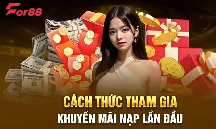 Khuyến mãi For88 thưởng nạp lần đầu Hướng dẫn cách thức tham gia nhận thưởng nạp lần đầu For88 chi tiết