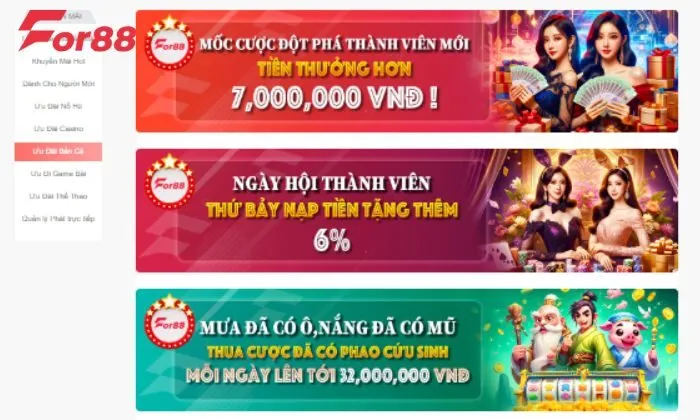 Kiểm tra các chương trình ưu đãi For88 bắn cá tại website